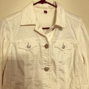 American Eagle White Denim Jacket